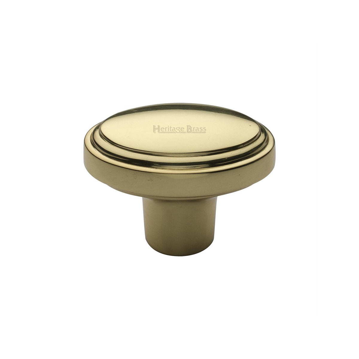 Stepped Oval Cabinet Knob by M Marcus - Heritage Brass