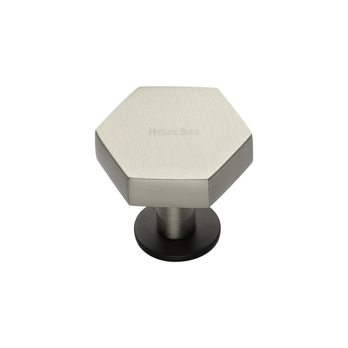 Hexagon Cabinet Knob with Rose by M Marcus - Heritage Brass