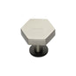 Hexagon Cabinet Knob with Rose by M Marcus - Heritage Brass