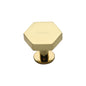 Hexagon Cabinet Knob with Rose by M Marcus - Heritage Brass