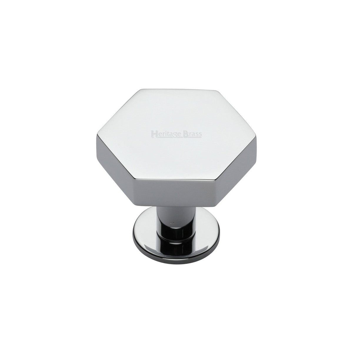 Hexagon Cabinet Knob with Rose by M Marcus - Heritage Brass