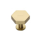 Hexagon Cabinet Knob with Rose by M Marcus - Heritage Brass