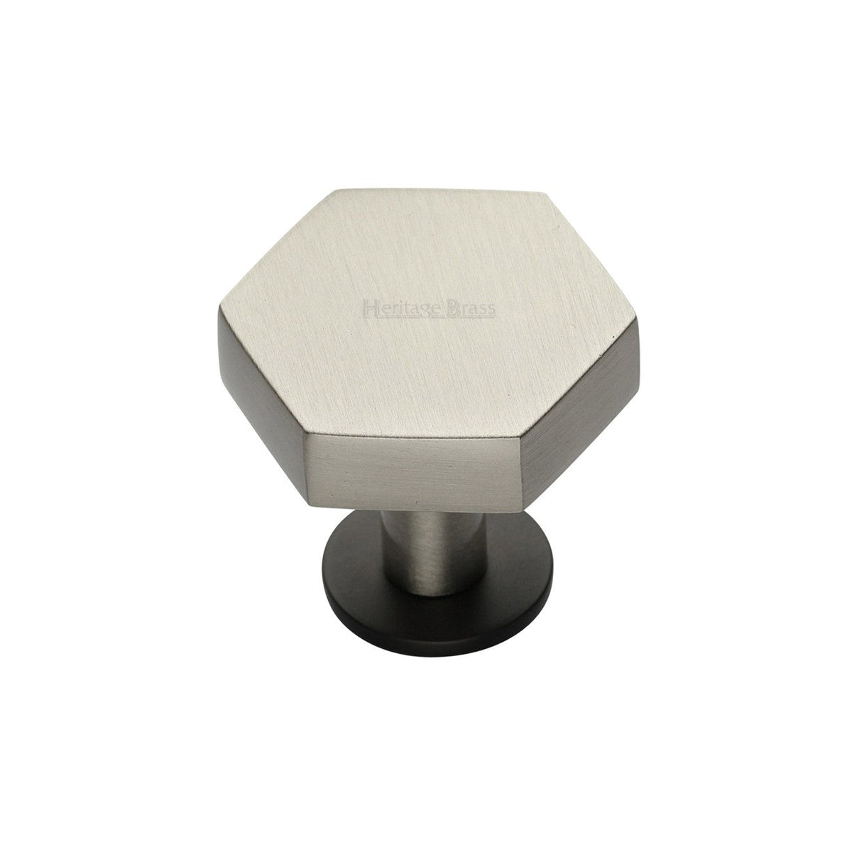 Hexagon Cabinet Knob with Rose by M Marcus - Heritage Brass