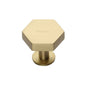 Hexagon Cabinet Knob with Rose by M Marcus - Heritage Brass