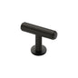 Knurled T-Bar Cabinet Knob with Rose by M Marcus - Heritage Brass
