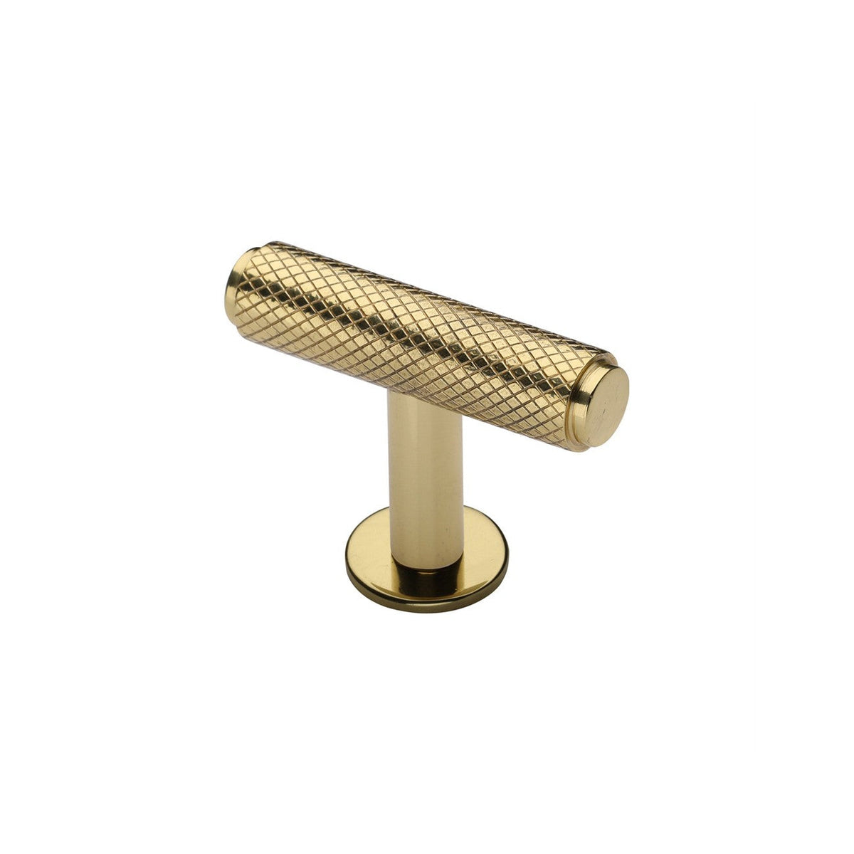 Knurled T-Bar Cabinet Knob with Rose by M Marcus - Heritage Brass