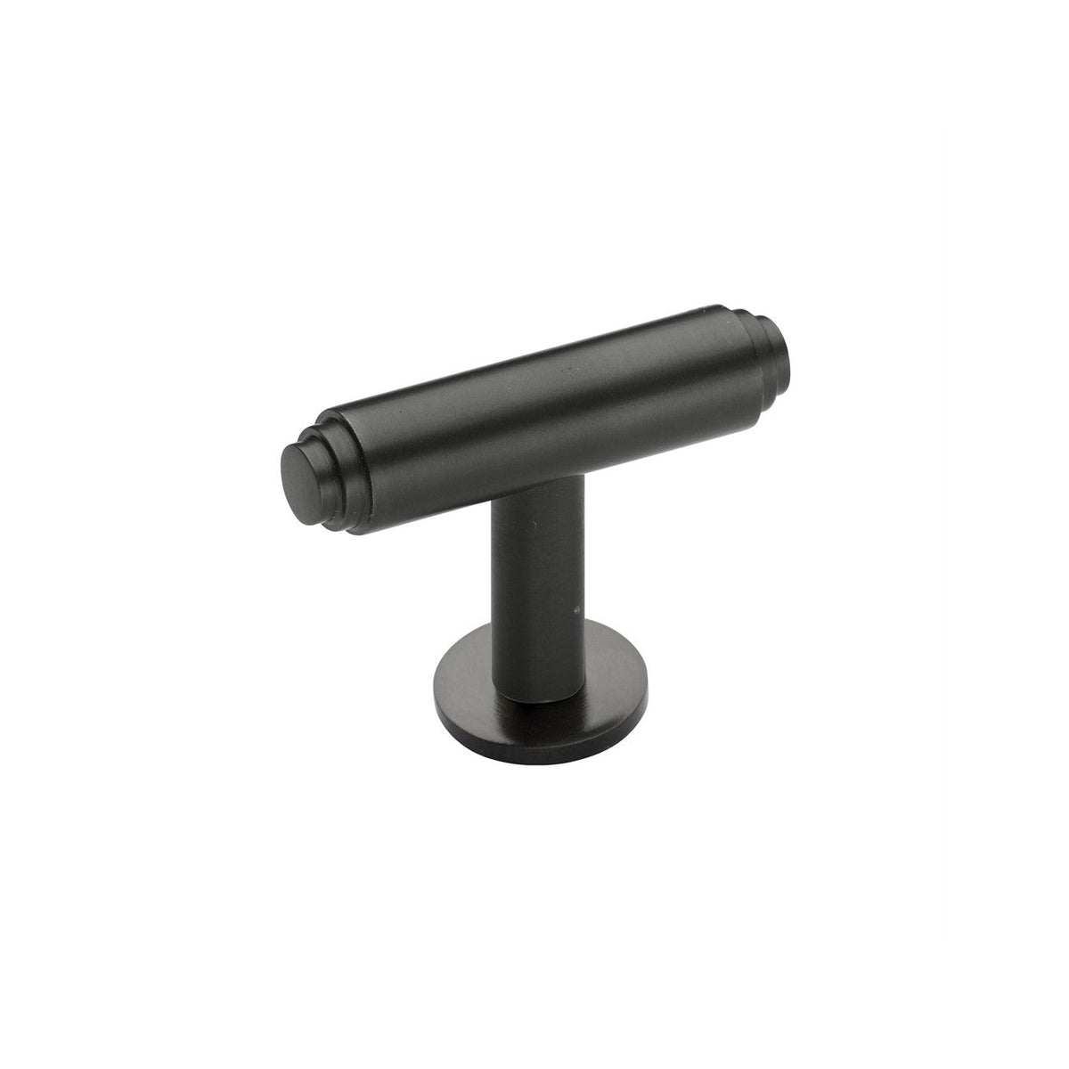 Stepped T-Bar Cabinet Knob with Rose by M Marcus - Heritage Brass