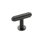 Stepped T-Bar Cabinet Knob with Rose by M Marcus - Heritage Brass