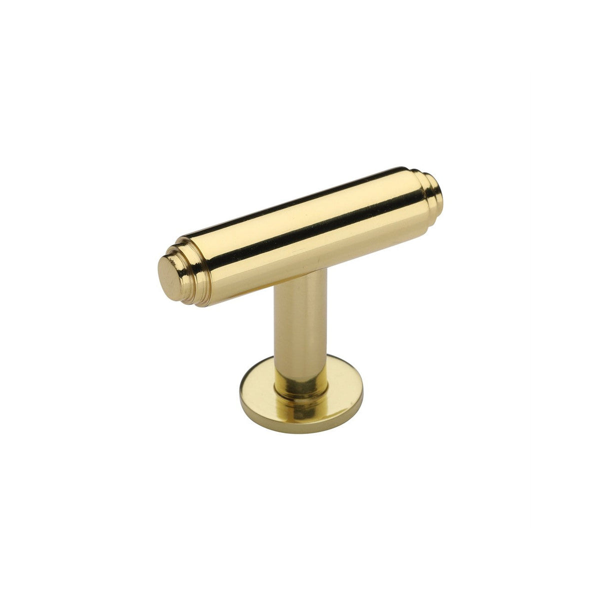 Stepped T-Bar Cabinet Knob with Rose by M Marcus - Heritage Brass