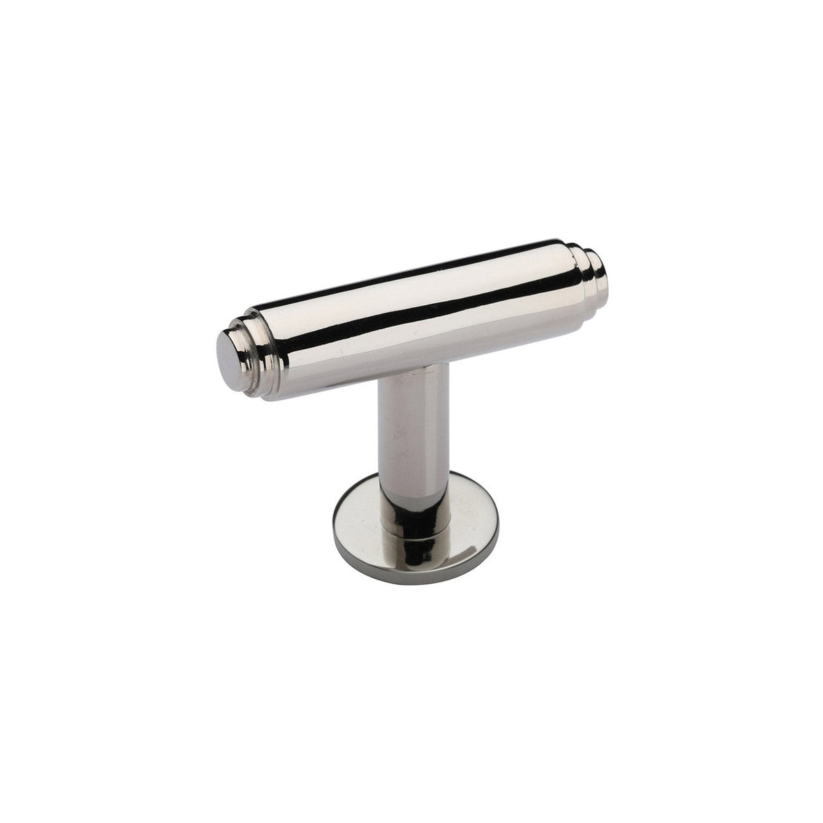 Stepped T-Bar Cabinet Knob with Rose by M Marcus - Heritage Brass