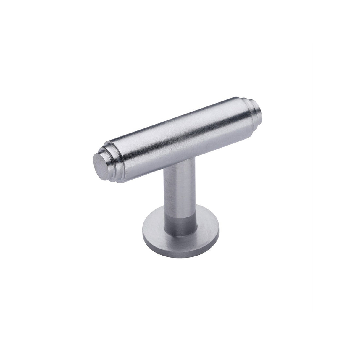 Stepped T-Bar Cabinet Knob with Rose by M Marcus - Heritage Brass