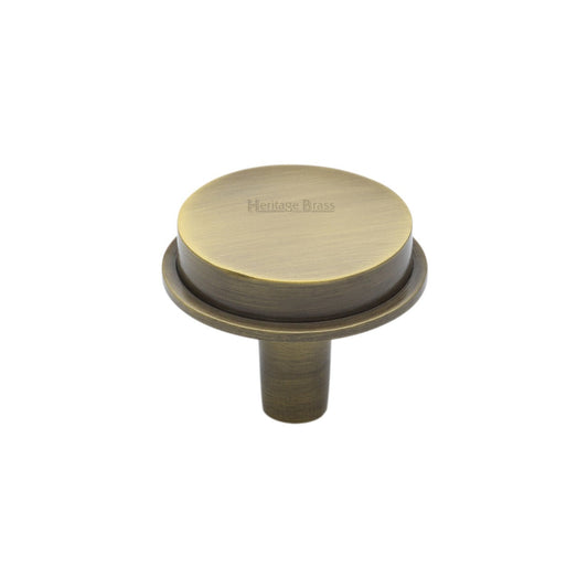 Flat Round Knob by M Marcus - Heritage Brass