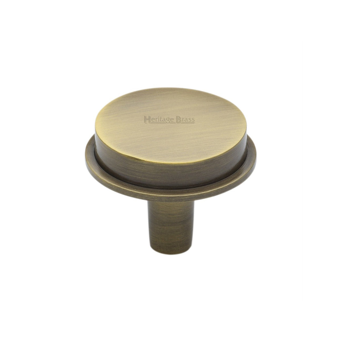 Flat Round Knob by M Marcus - Heritage Brass