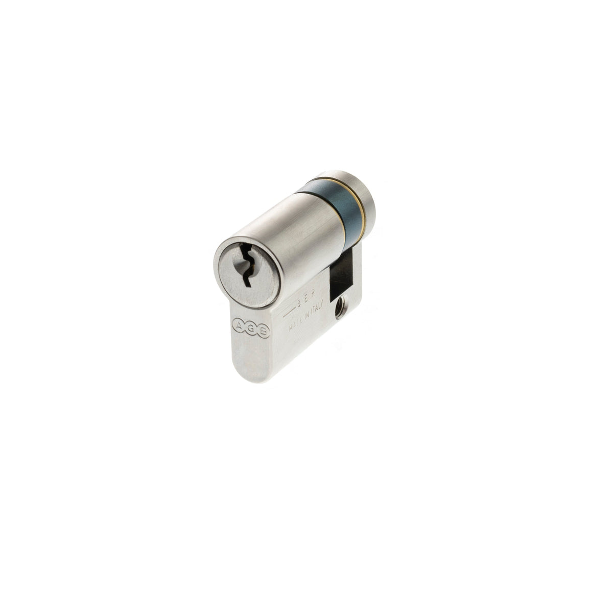 AGB 5 Pin Single Euro Cylinder - Satin Chrome - 35-10mm (45mm)
