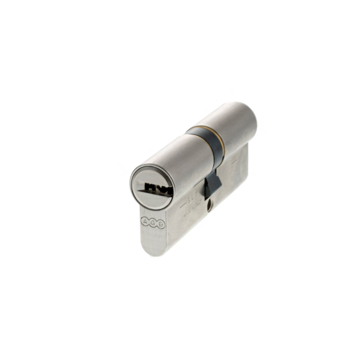 AGB 15 Pin Double Euro Cylinder - Satin Chrome - 35-35mm (70mm)