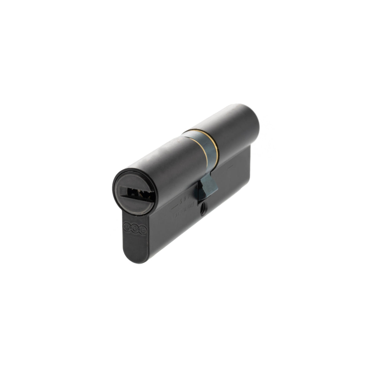 AGB 15 Pin Double Euro Cylinder - Matt Black - 40-40mm (80mm)