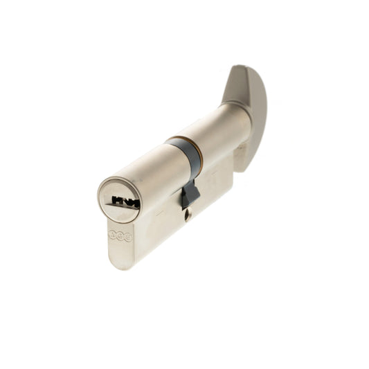 AGB 15 Pin Key to Turn Euro Cylinder - Satin Nickel - 40-40mm (80mm)