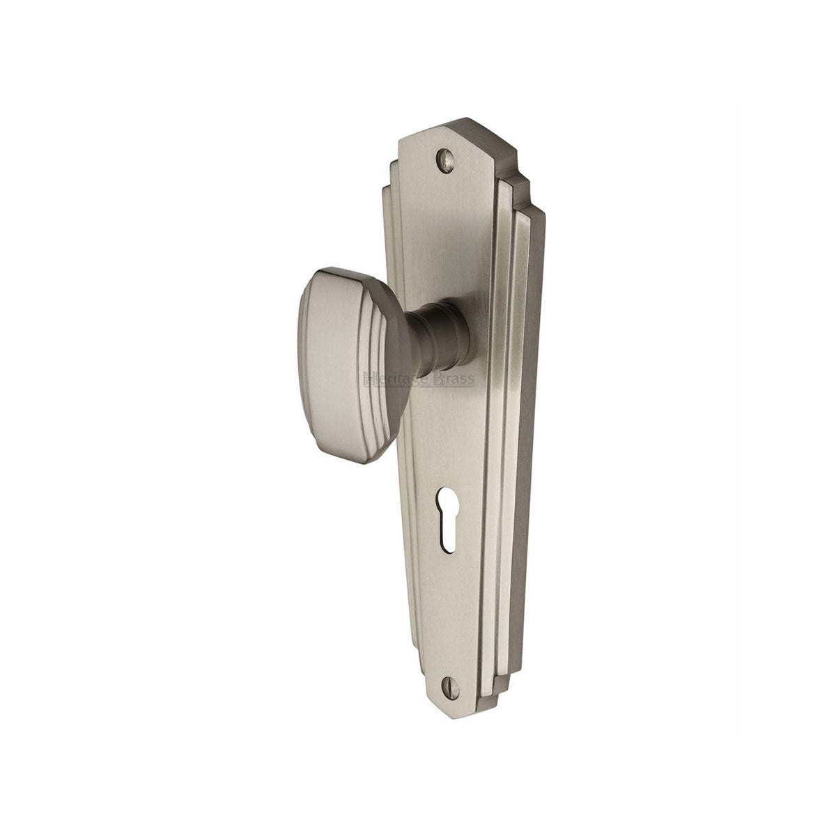 Charlston Door Knob on Plate by M Marcus - Heritage Brass
