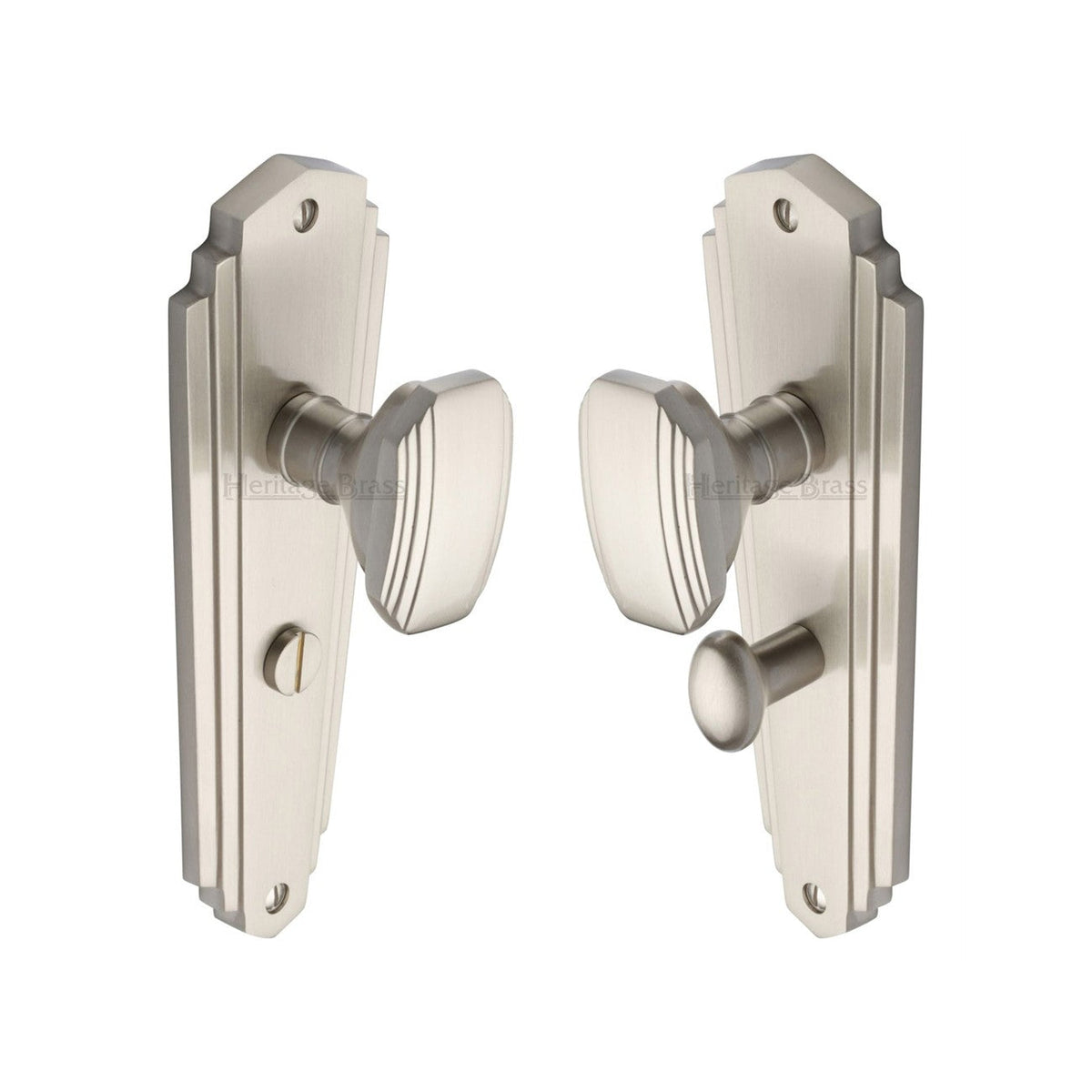 Charlston Door Knob on Plate by M Marcus - Heritage Brass
