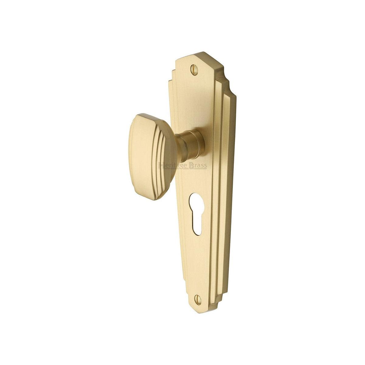 Charlston Door Knob on Plate by M Marcus - Heritage Brass