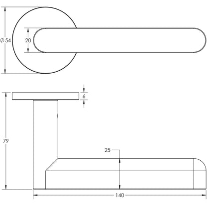 CRES-101 Fixed Dead Round Rose Door Handle by Cres By Frelan