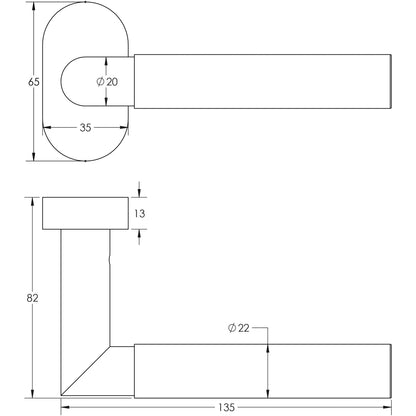 CRES-102 Multi Point Oval Rose Door Handle by Cres By Frelan