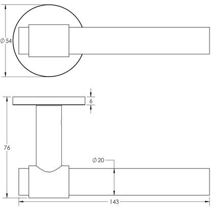 CRES-103 Unsprung Round Rose Door Handle by Cres By Frelan