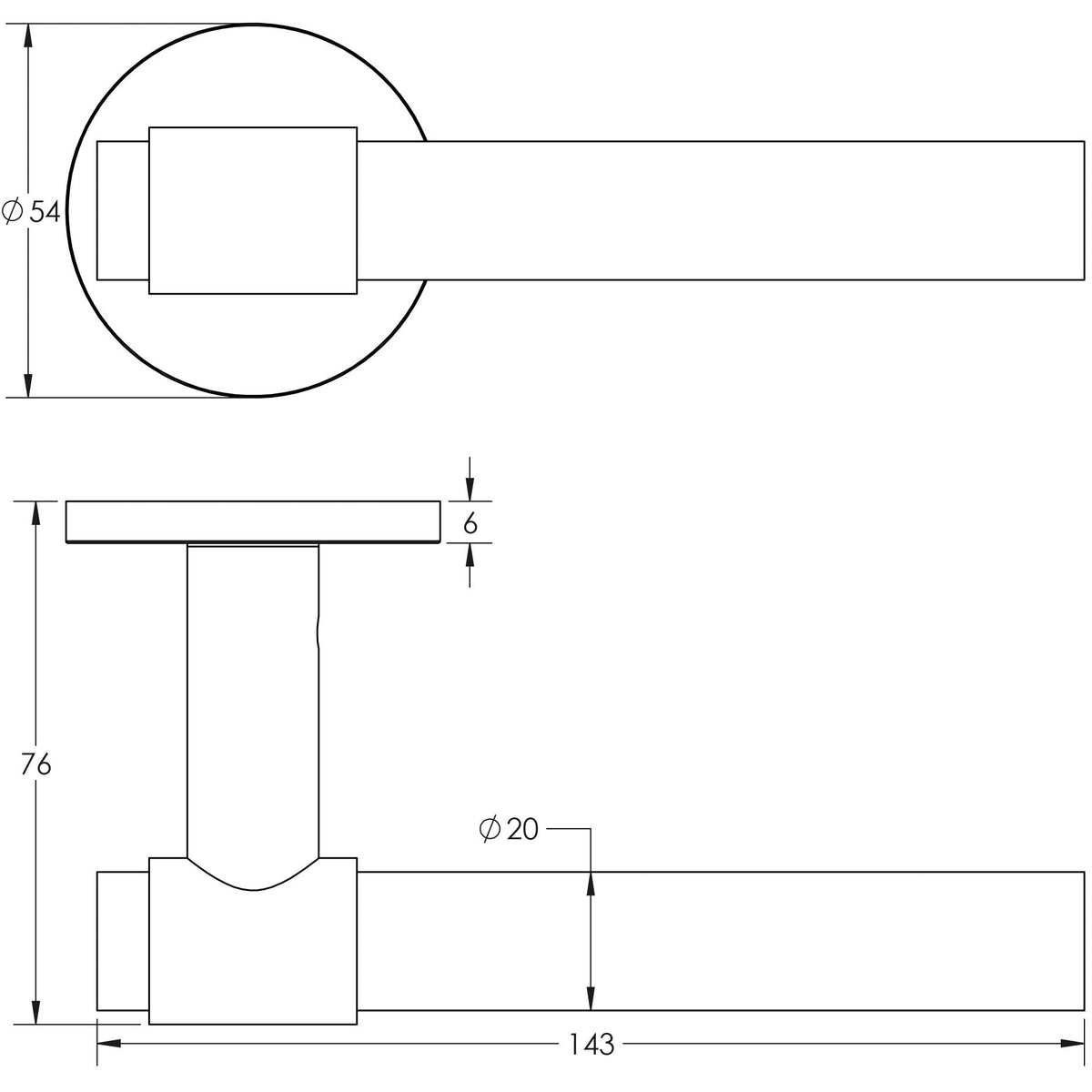 CRES-103 Unsprung Round Rose Door Handle by Cres By Frelan