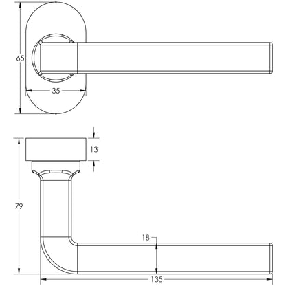 CRES-104 Multi Point Oval Rose Door Handle by Cres By Frelan