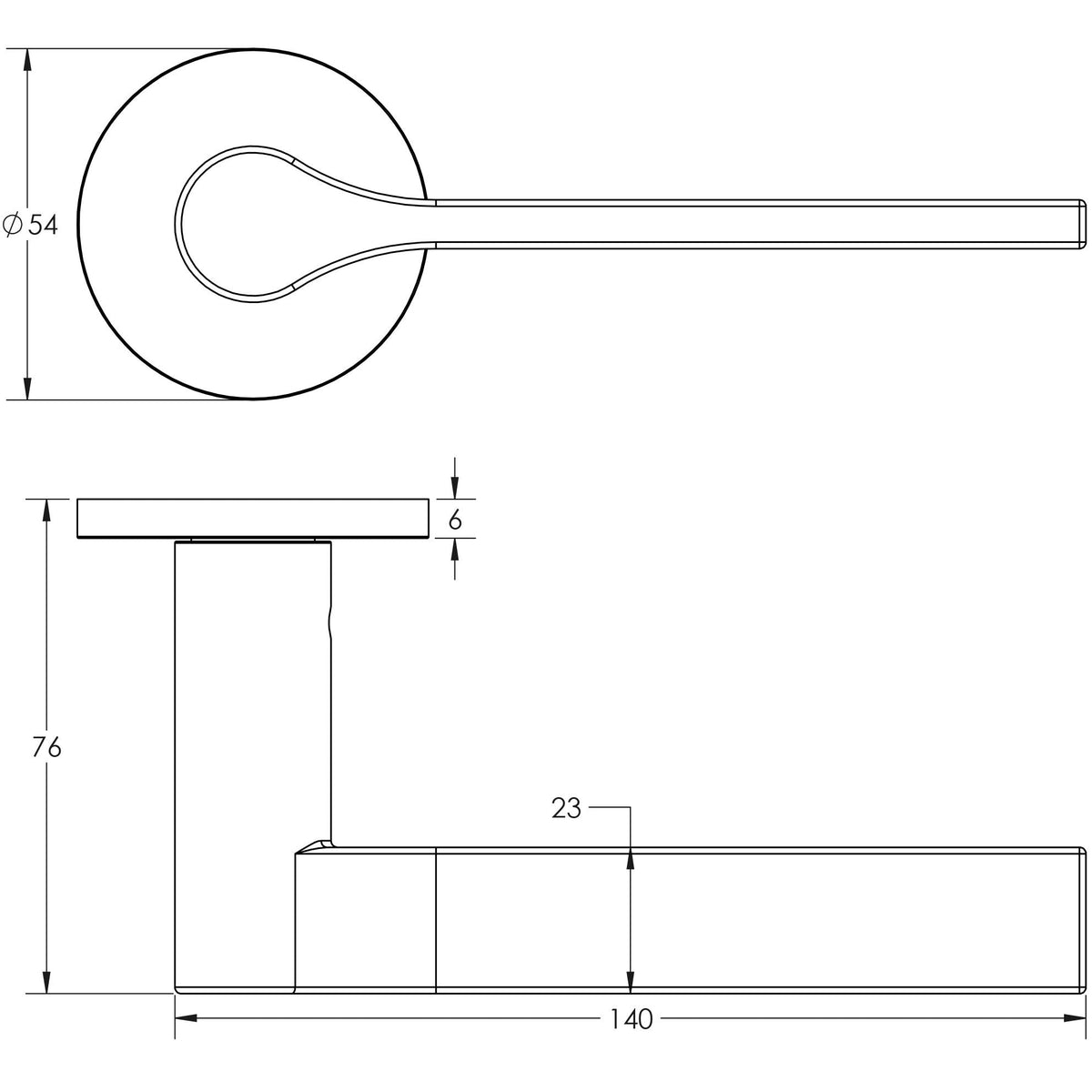 CRES-105 Unsprung Round Rose Door Handle by Cres By Frelan