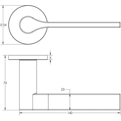 CRES-105 Unsprung Round Rose Door Handle by Cres By Frelan