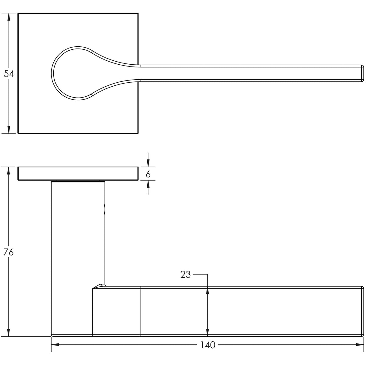 CRES-105 Sprung Square Rose Door Handle by Cres By Frelan