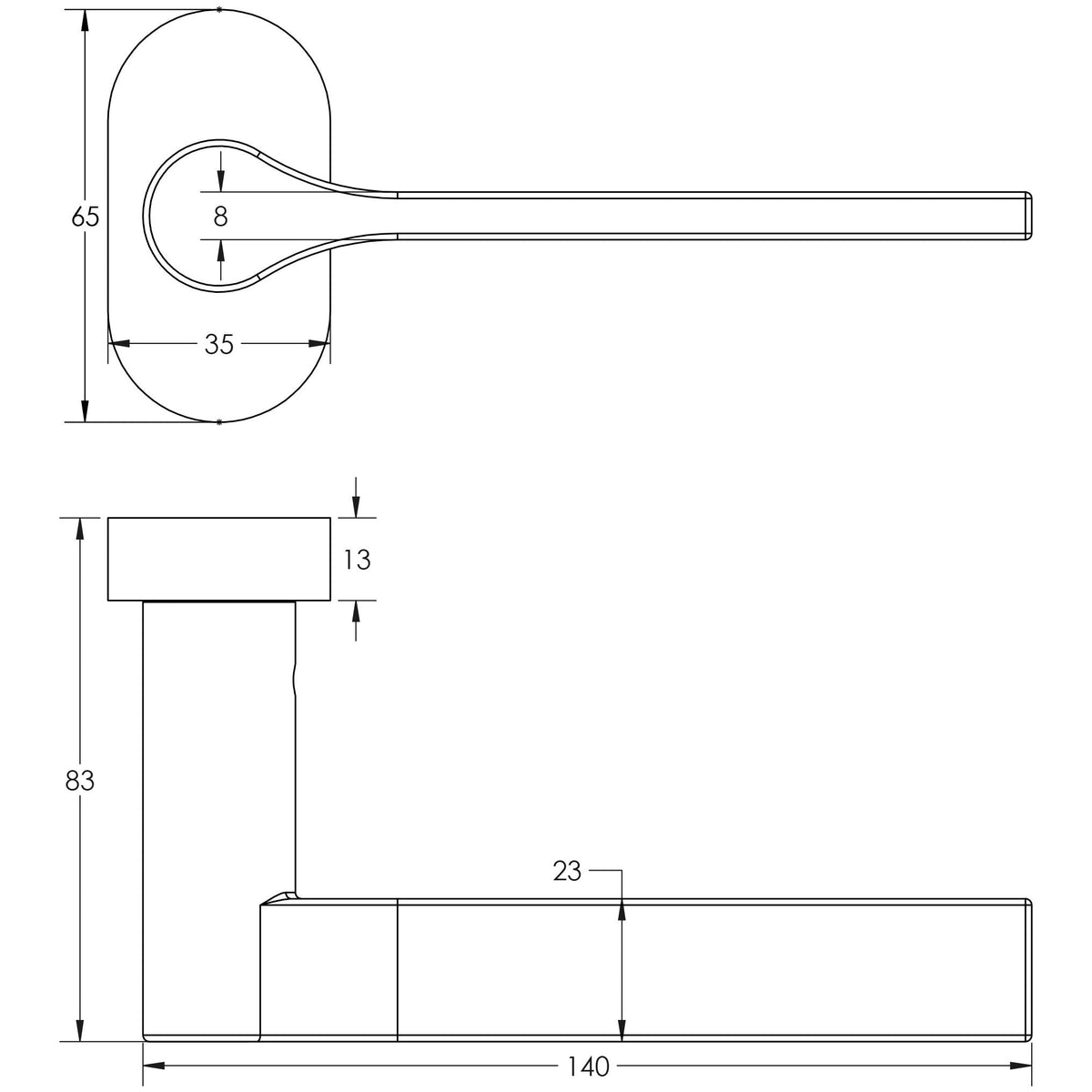 CRES-105 Multi Point Oval Rose Door Handle by Cres By Frelan