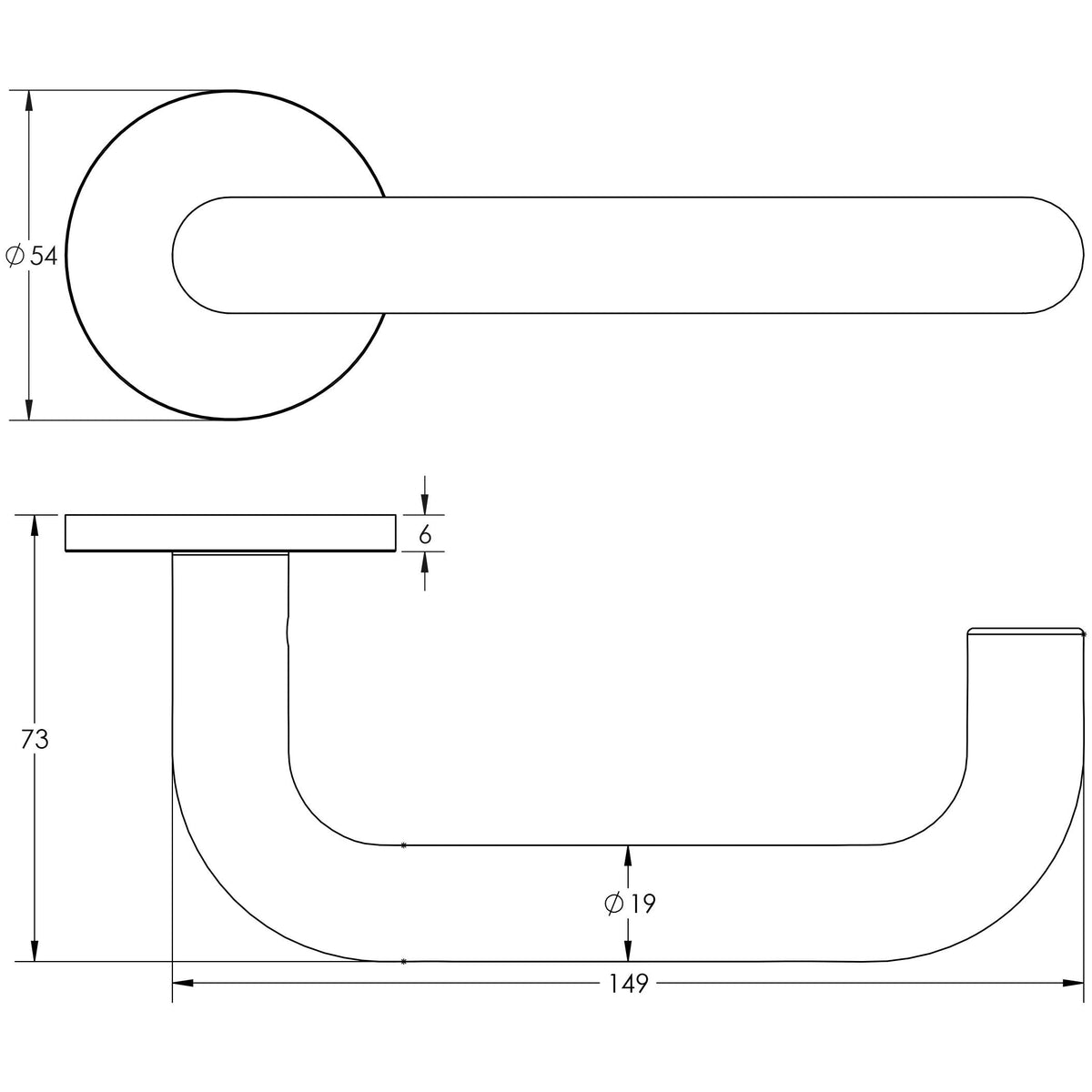 CRES-106 Fixed Dead Round Rose Door Handle by Cres By Frelan