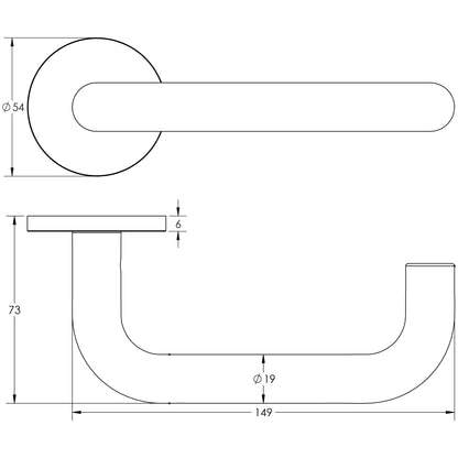 CRES-106 Fixed Dead Round Rose Door Handle by Cres By Frelan