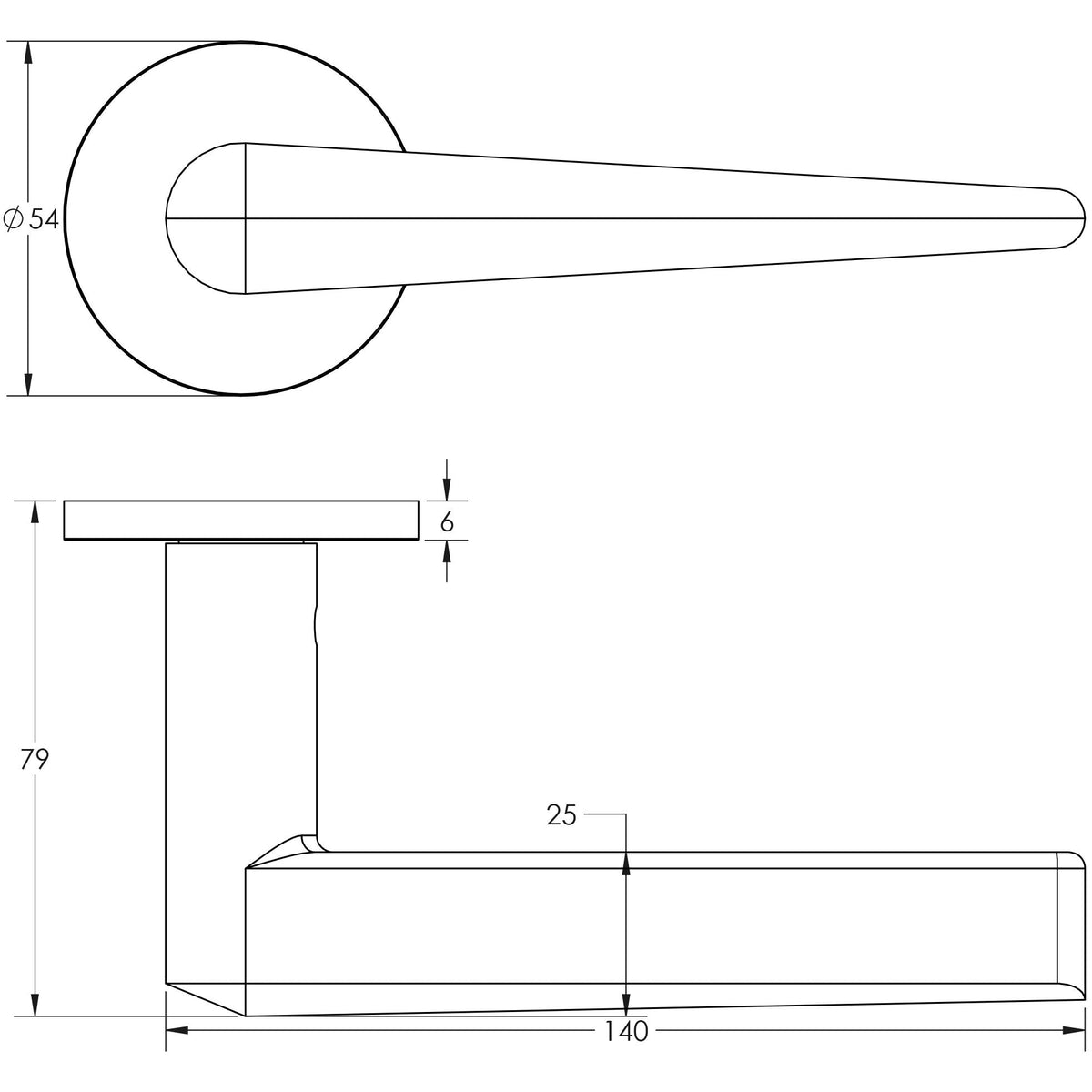 CRES-107 Sprung Round Rose Door Handle by Cres By Frelan