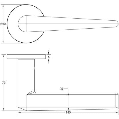 CRES-107 Unsprung Round Rose Door Handle by Cres By Frelan