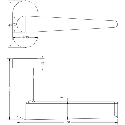 CRES-107 Multi Point Oval Rose Door Handle by Cres By Frelan