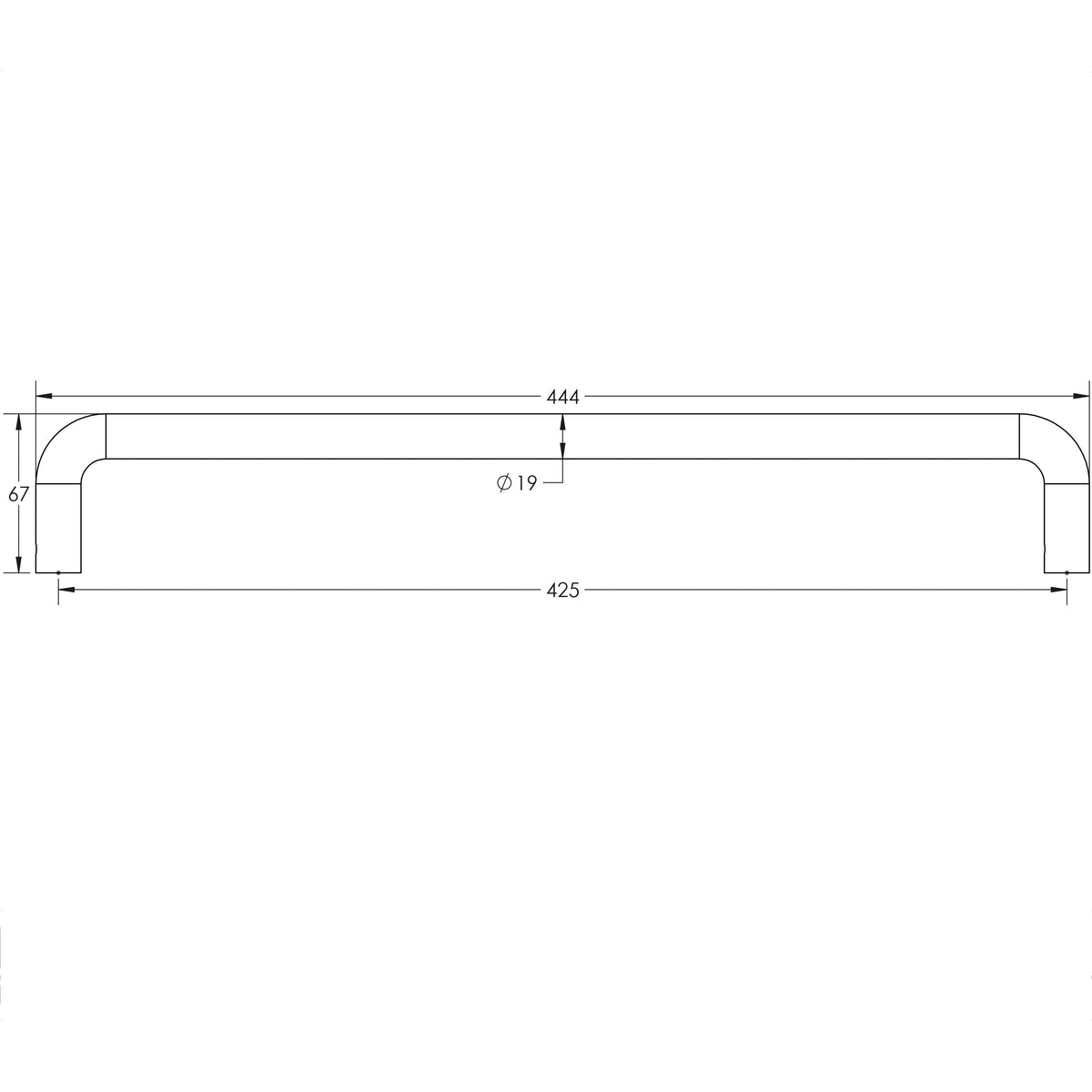 CRES 425mm D Shape Pull Handle by Cres By Frelan