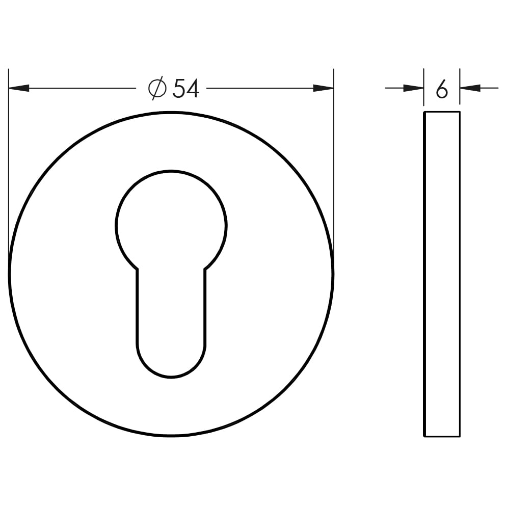 CRES-S10 Euro Keyway Round Rose Escutcheon by Cres By Frelan