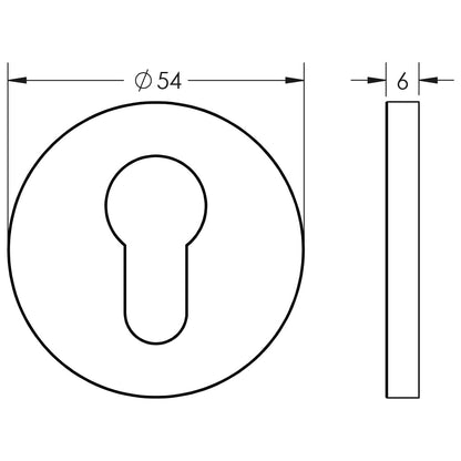 CRES-S10 Euro Keyway Round Rose Escutcheon by Cres By Frelan