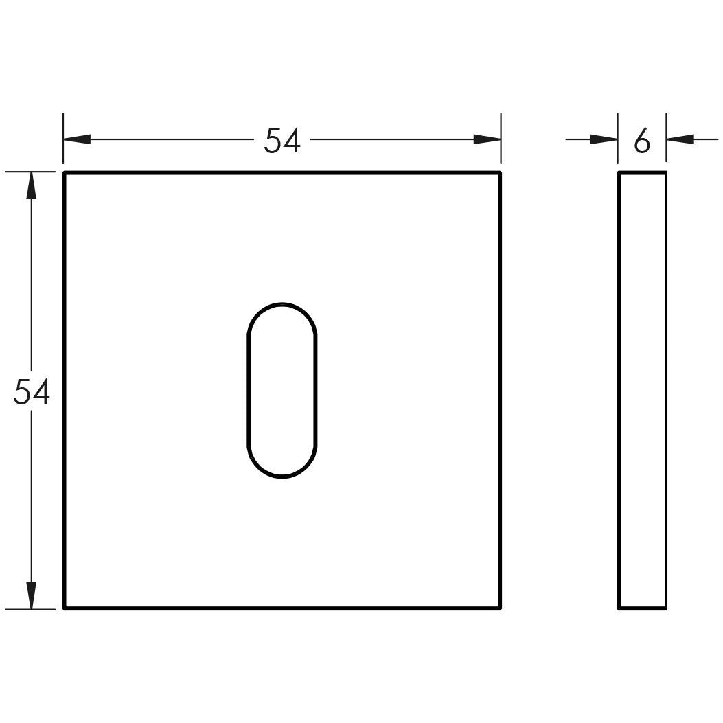 CRES-T10 Standard Keyway Square Rose Escutcheon by Cres By Frelan