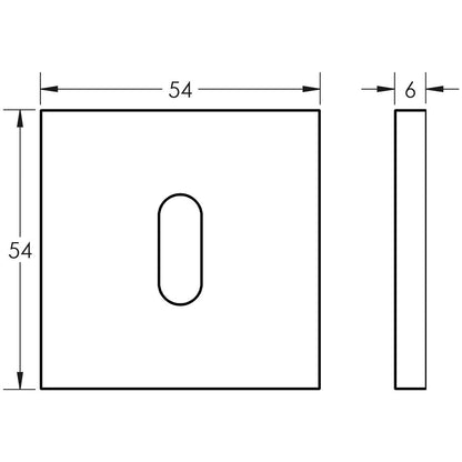 CRES-T10 Standard Keyway Square Rose Escutcheon by Cres By Frelan