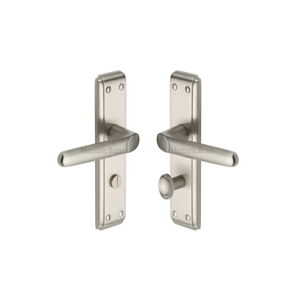 Deco Door Handle on Plate by M Marcus - Heritage Brass