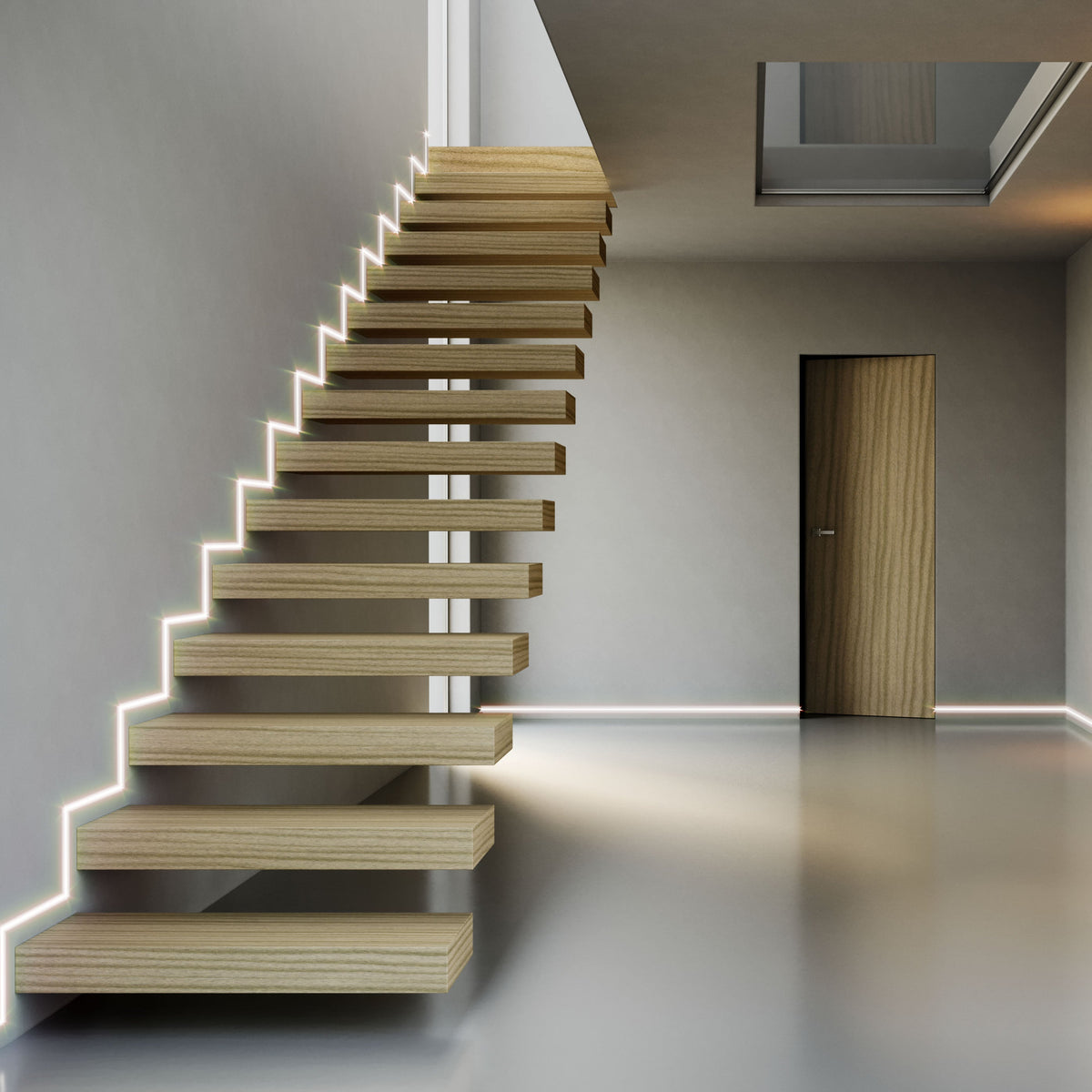 Ermetika Absolute Rush Flush Aluminium Skirting Board with LED - additional image
