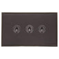 Executive Range Matt Bronze Switches & Sockets, EX9 - 3 Gang Toggle Switch by Heritage Brass By M-Marcus