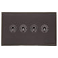 Executive Range Matt Bronze Switches & Sockets, EX9 - 4 Gang Toggle Switch by Heritage Brass By M-Marcus