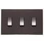 Executive Range Matt Bronze Switches & Sockets, EX9 - 3 Gang Rocker Switch Twin Plate by Heritage Brass By M-Marcus