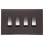 Executive Range Matt Bronze Switches & Sockets, EX9 - 4 Gang Rocker Switch by Heritage Brass By M-Marcus