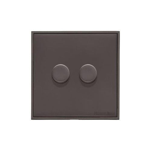 Executive Range Matt Bronze Switches & Sockets, EX9 - 2 Gang TED Dimmer (Compatible with LED Lamps) by Heritage Brass By M-Marcus
